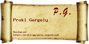 Prokl Gergely névjegykártya